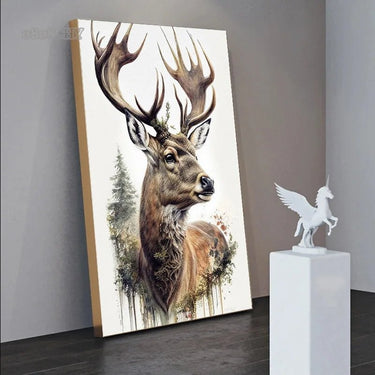 Minimalist Deer Art Print - Nature Canvas Decor - InspiredGrabs.com